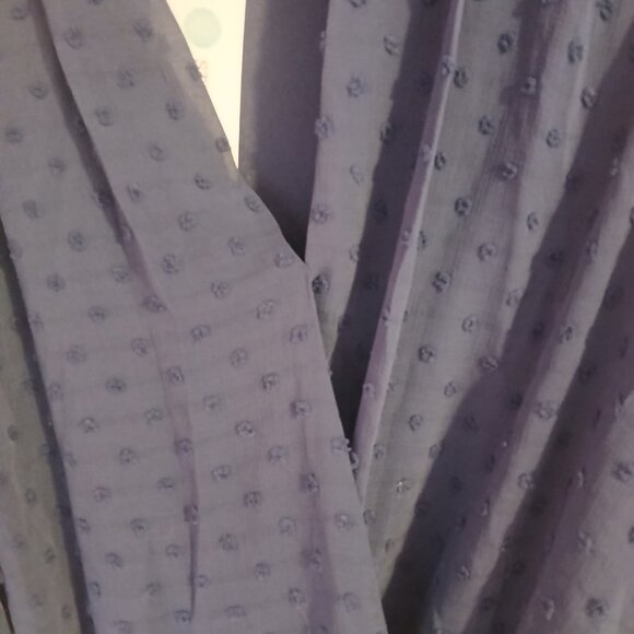 Beacon Appatel Women's Faux Wrap Swiss Dot Long Sleeve Navy Top NWOT - Picture 3 of 7